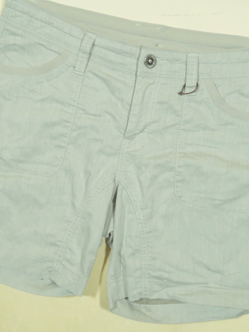 Kuhl Cabo Shorts Womens 8 Beige Lightweight Performance Cotton Linen Blend UPF